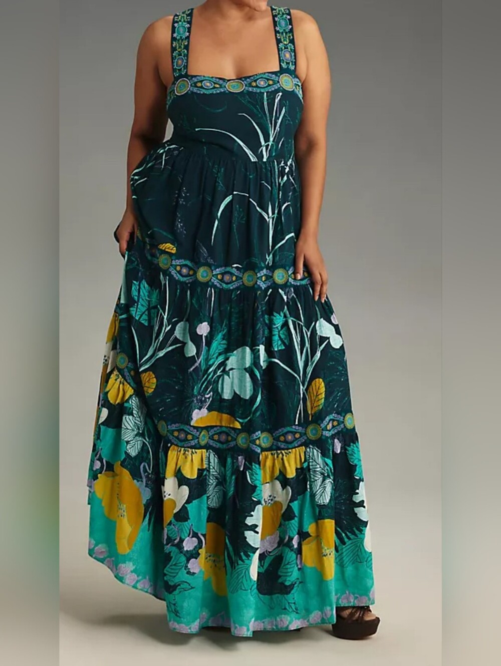 Anthropologie Embellished Maxi Dress